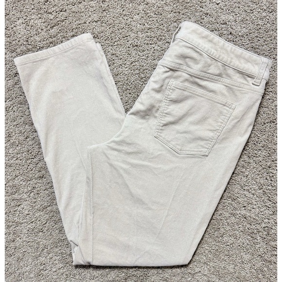 Talbots Pants - Talbots Simply Flattering High Waist Corduroy Straight Leg Pants 14 Cream (B7)